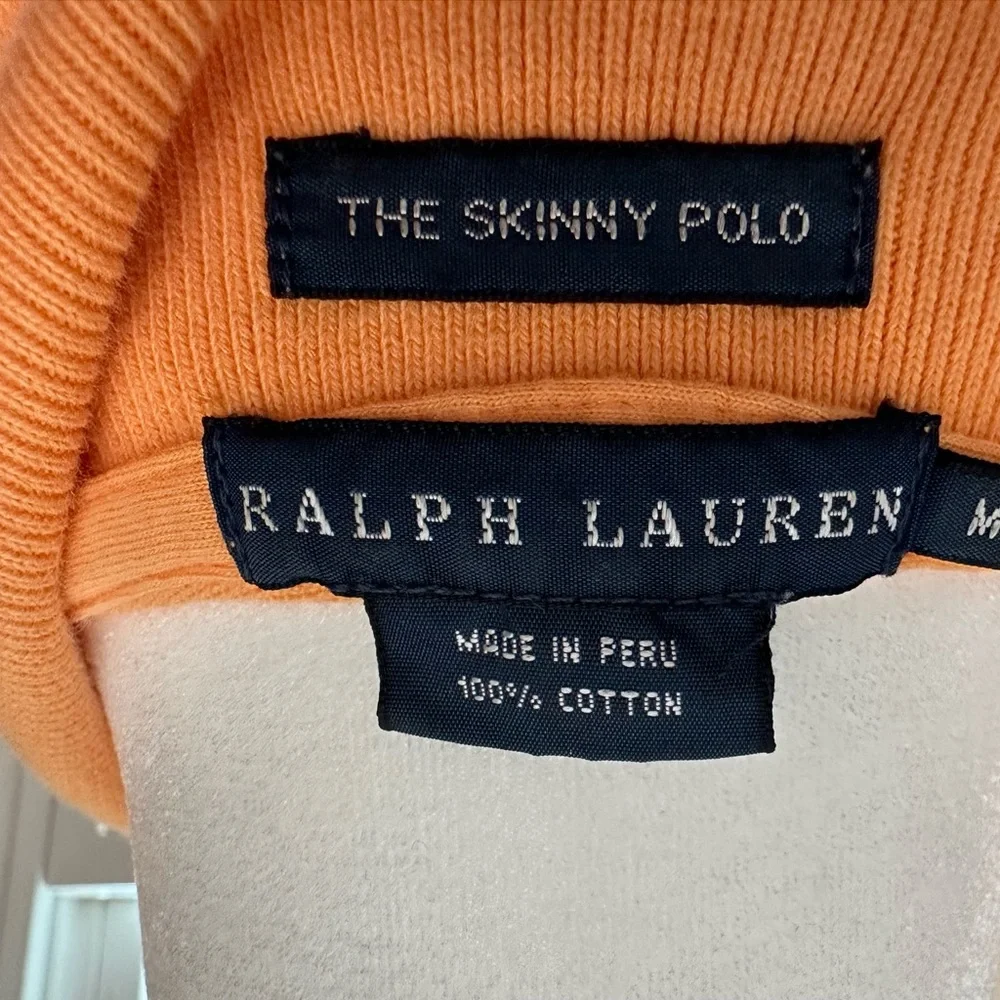 Ralph Lauren Orange Polo with Mint Green Logo